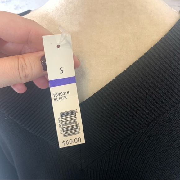 The LIMITED Ribbed V-Neck Sweater Top Black NWT S - Picture 7 of 11